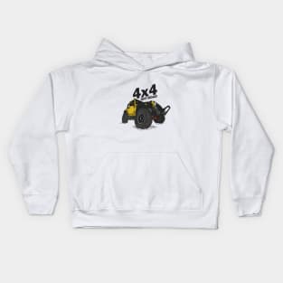 4x4 Off Road Jeep Yellow Kids Hoodie